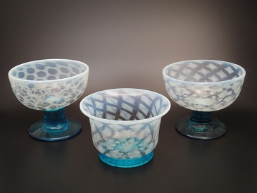 あぶり出し　氷コップ　水玉文　格子文