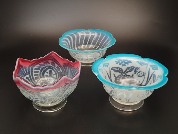 あぶり出し　氷コップ　古代文　菖蒲に蝶